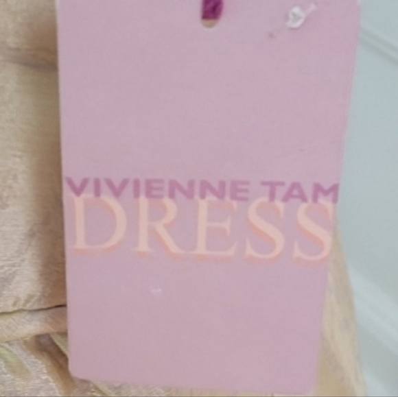 VIVIENNE TAM Linen Silk Champaign Dress Size - Picture 8 of 8